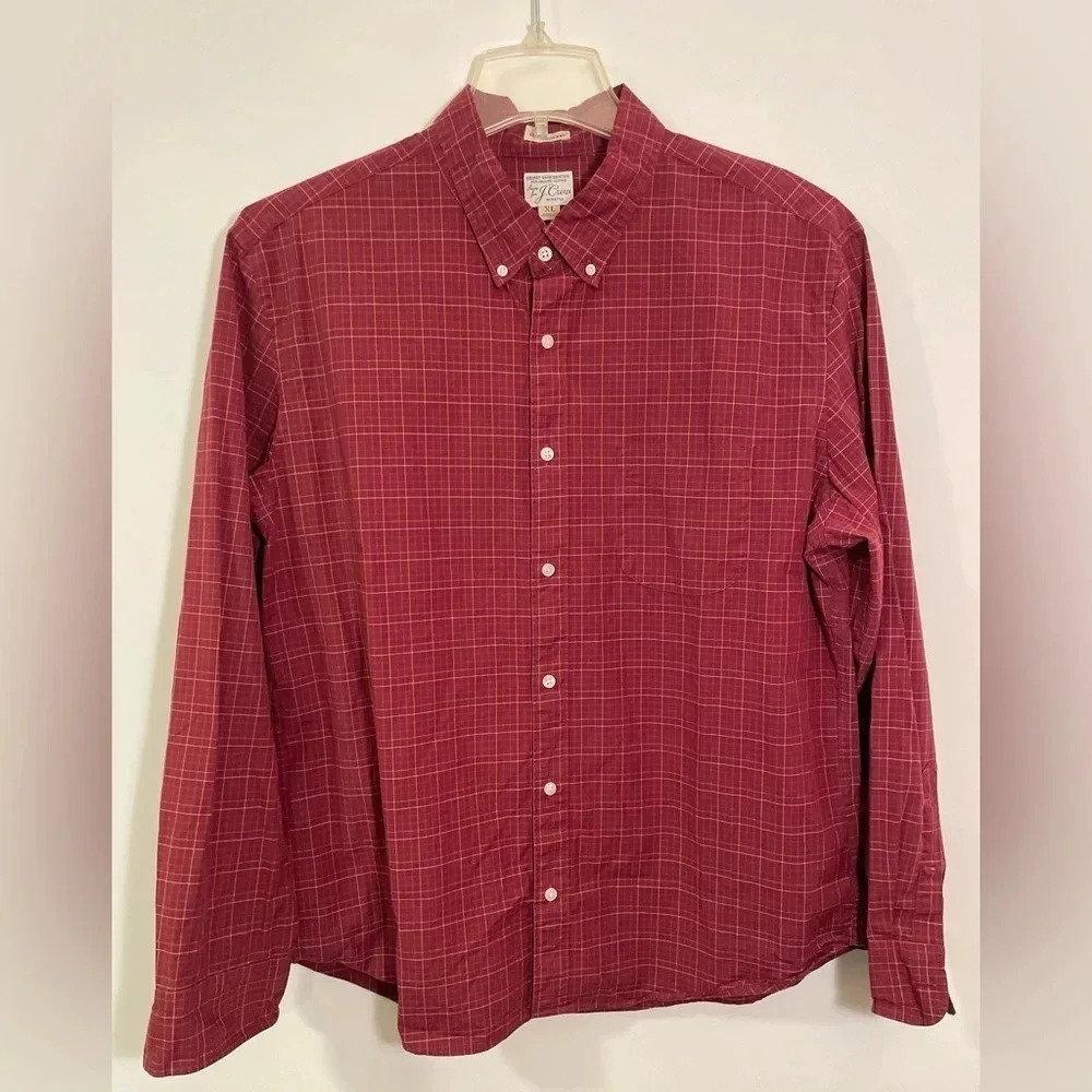 J. Crew Mens Slim Untucked 98% Organic Cotton size XL Shirt